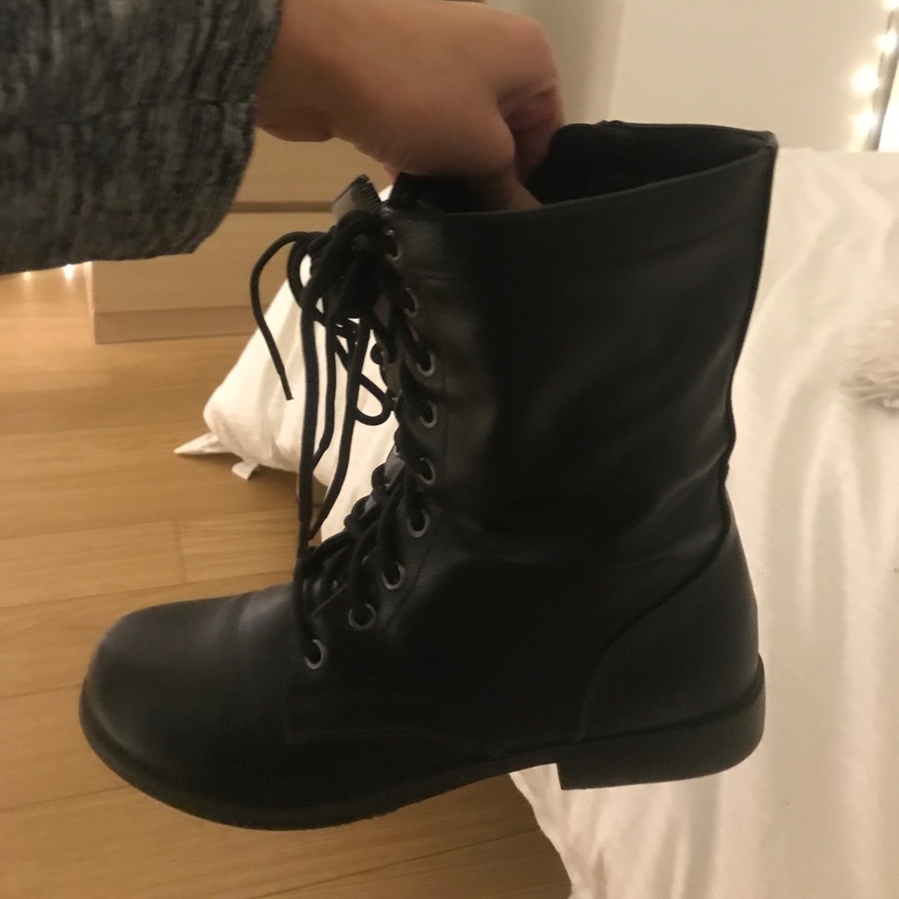 Black combat boots