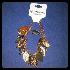 Black and Cooper Colored Leaf Bracelet