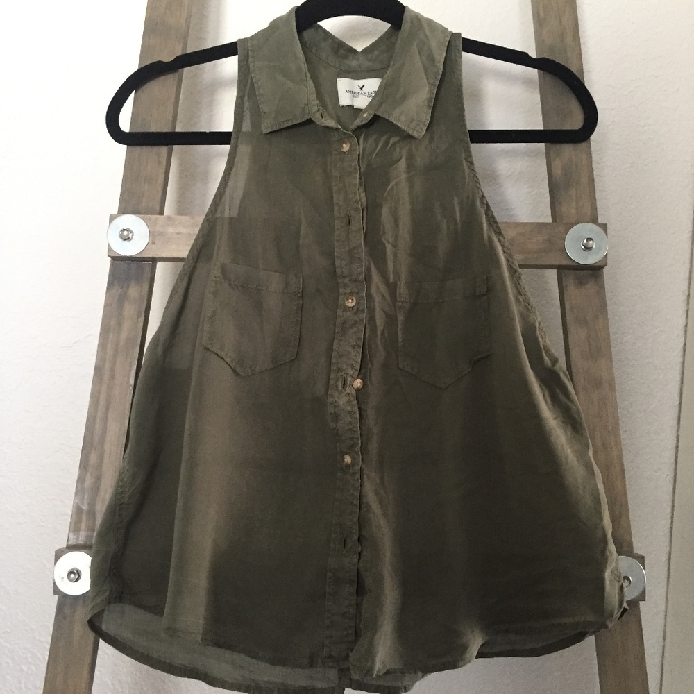 American Eagle Olive Tank Top