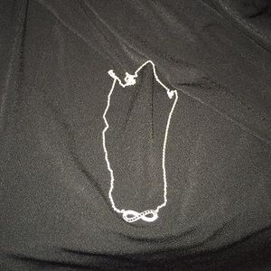 Silver toned Eternity necklace 16”