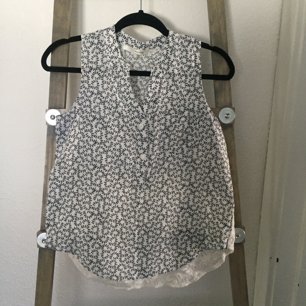 Black Print Tank Top