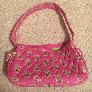 Small Vera Bradley Shoulder Bag Pink and Green