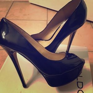 ALDO Patent Leather Peep Toe Pump