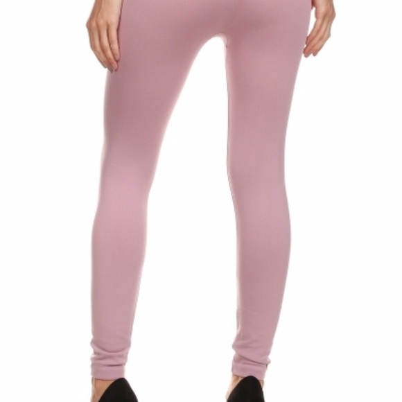 Mauve fleece leggings - Picture 2 of 4