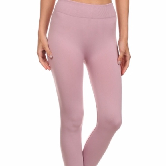 Mauve fleece leggings - Picture 4 of 4