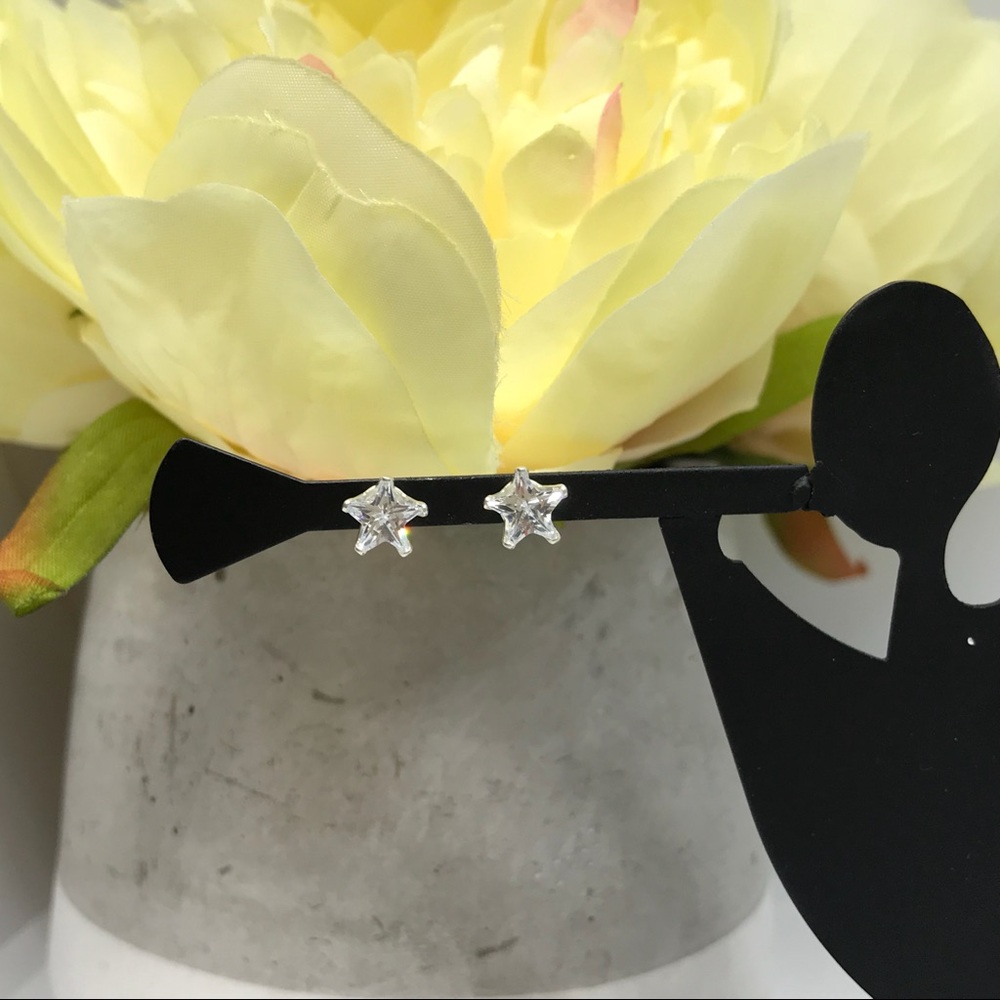 🎉Sterling Silver Stars CZ Stud Earrings 🎉