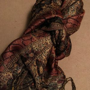 Mauve/Gold/Black Dressy Pashmina