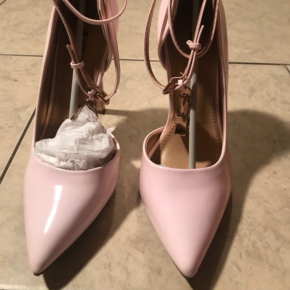 Baby pink high heels