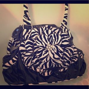 Black and white flower bag