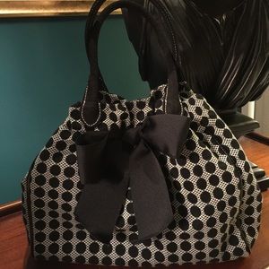 Talbots Cloth Handbag with Patent Trim