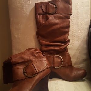 Brown Wedge Heel Boots