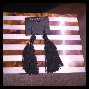 Black & gold statement earrings.