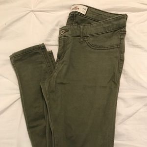 Hollister Army Green Skinny Khakis
