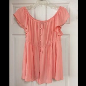 Torrid Off The Shoulder Peach Babydoll NWOT Size 0