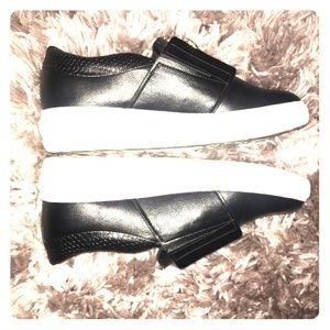 Aldo Black Leather Slip-ons Size 8