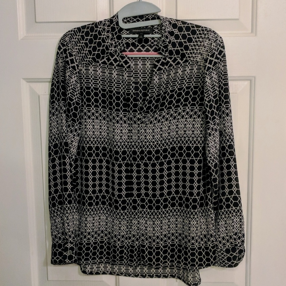 Printed High-Low Blouse