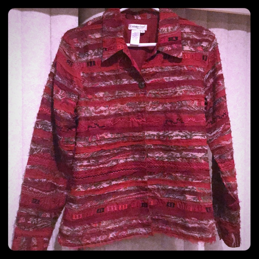 Cold water Creek Red Jacket with beautiful detail