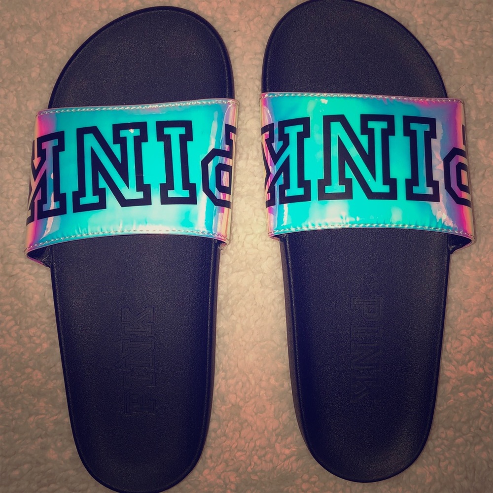 ❗️TRADED❗️VS PINK Iridescent Holographic Slides