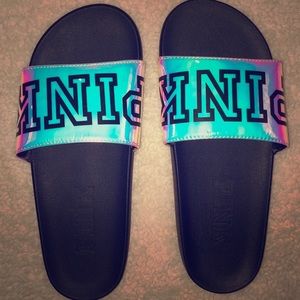 ❗️TRADED❗️VS PINK Iridescent Holographic Slides