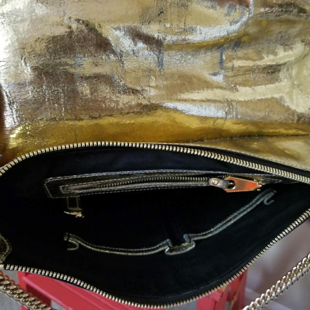 Rebecca Minkoff Gold Foil With Python Classic Mab - image 3