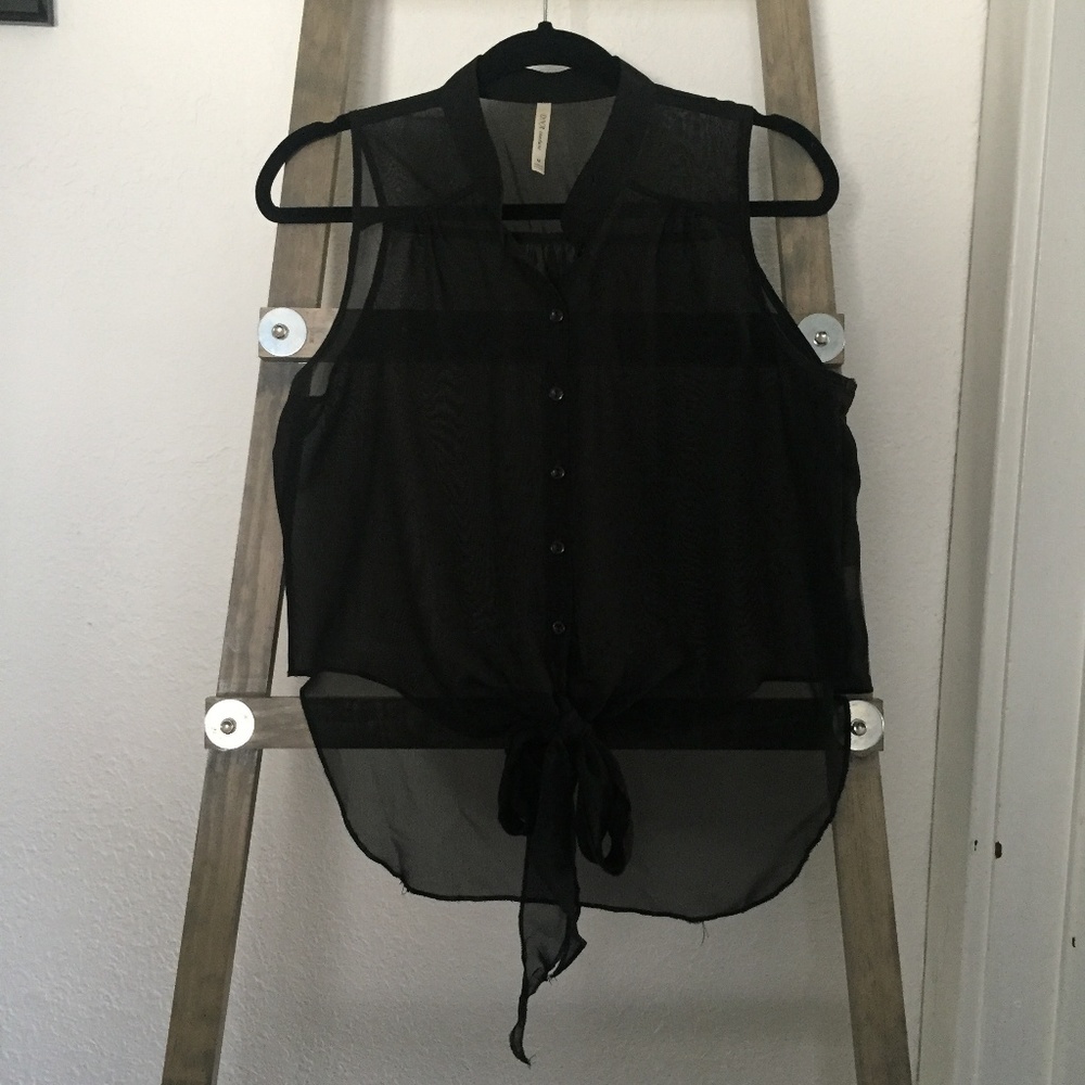 Black Sheer Tank Top