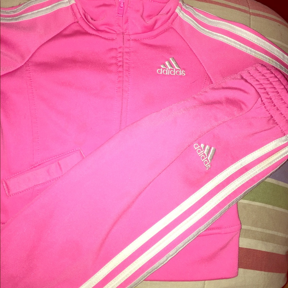 Bubblegum pink 12 mo adidas track suit