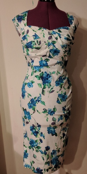 Belle Poque Knee-Length Cocktail Pencil Dress - Picture 4 of 6