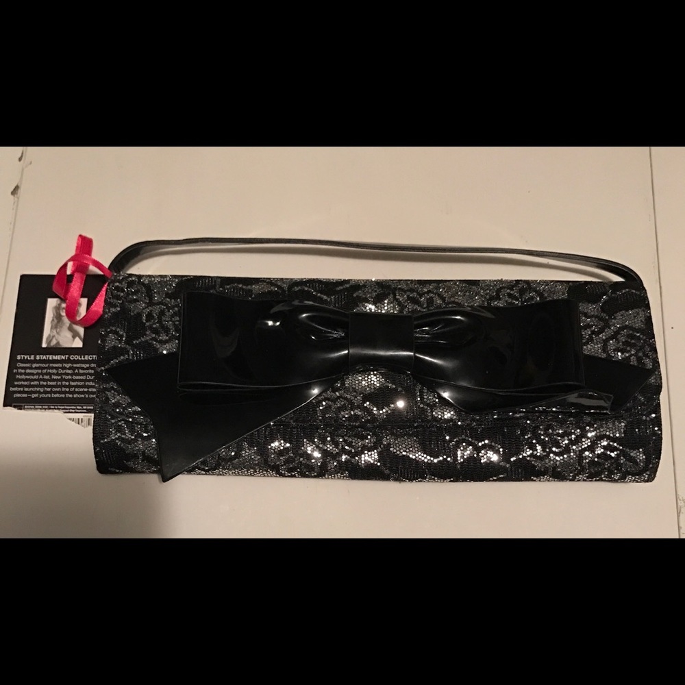 Hollywould / target glitter and lace bow clutch