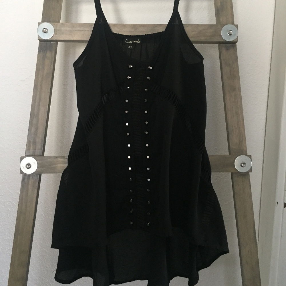 Black Sheer Tank Top