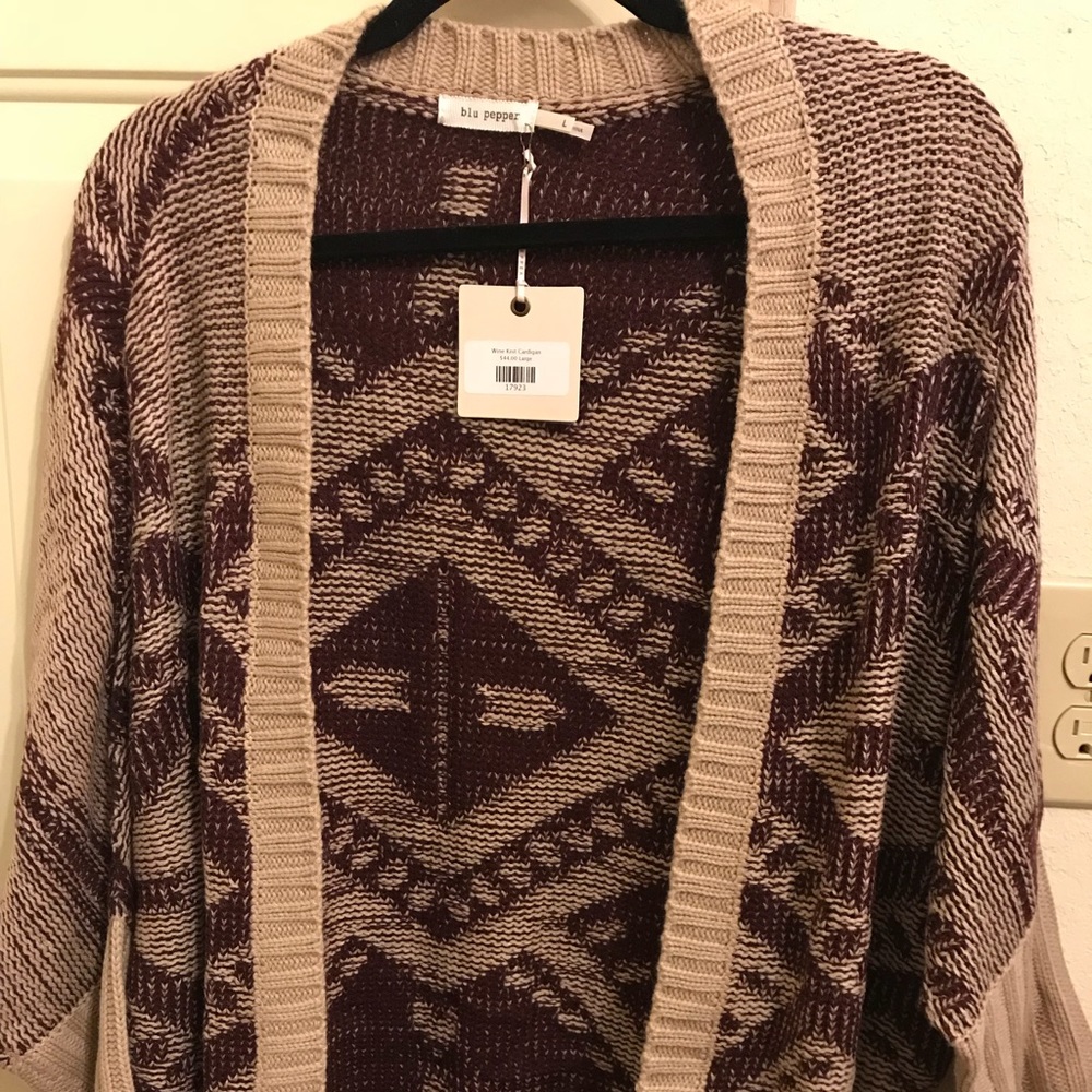 Wine Knit Cardigan