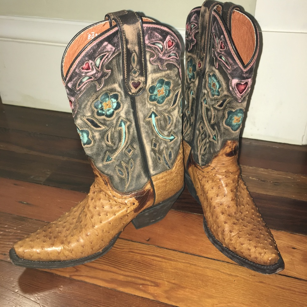 Dan Post Ostrich Cowboy Boots