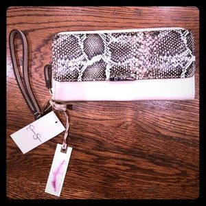 NWT Jessica Simpson leopard and snakeskin wallet