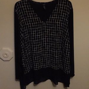➕Alfani Black with whitish checkered shear top 24W