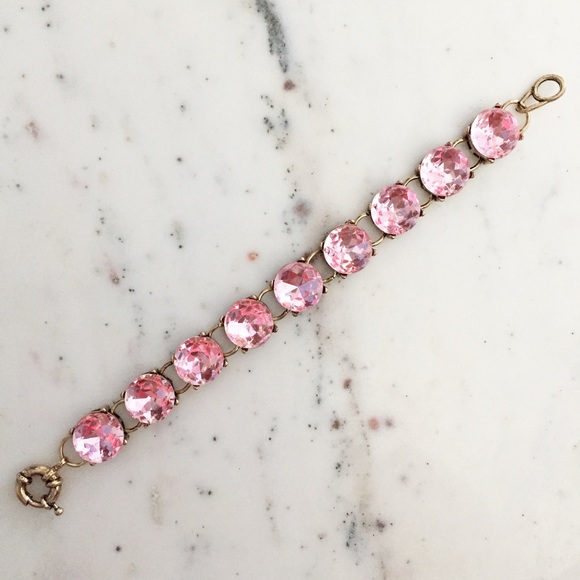 "Carrie" Bracelet || Rose Pink Crystal Statement - Picture 4 of 9