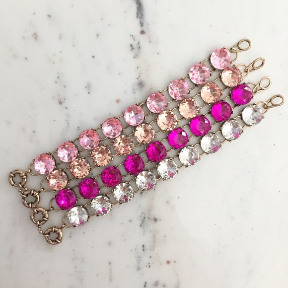 "Carrie" Bracelet || Rose Pink Crystal Statement - Picture 5 of 9