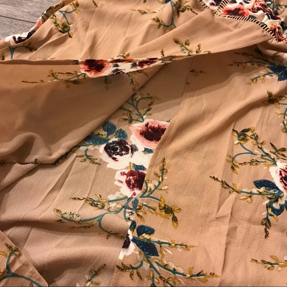 SALE! Sexy beige floral sleeveless maxi dress - Picture 7 of 7