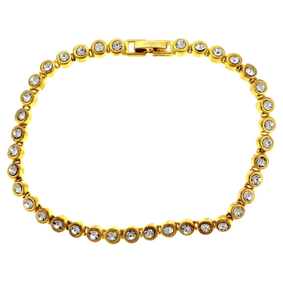 Mi Amore Jewelry - Gold-tone tennis bracelet with circle shape CTB23