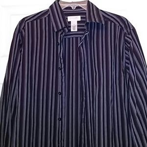 Concepts by Claiborne Long Sleeve M Striped Shirt