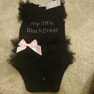 Toddler jeweled little black dress onesie