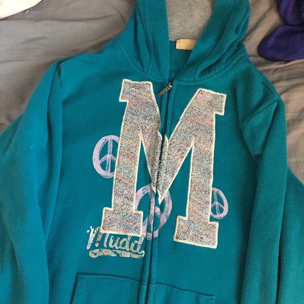 "M" zip up hoodie