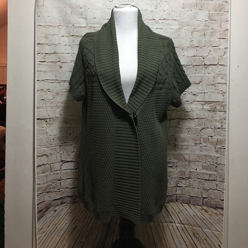 SONOMA - Moss Green Short Sleeve Cardigan