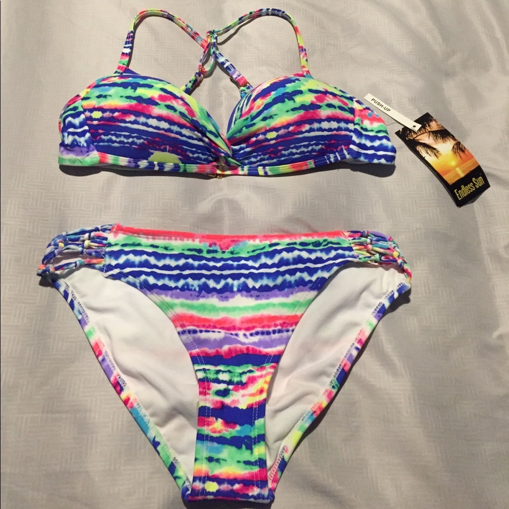 Tie dye design 2 piece bathing suit