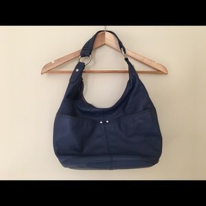 Navy leather purse