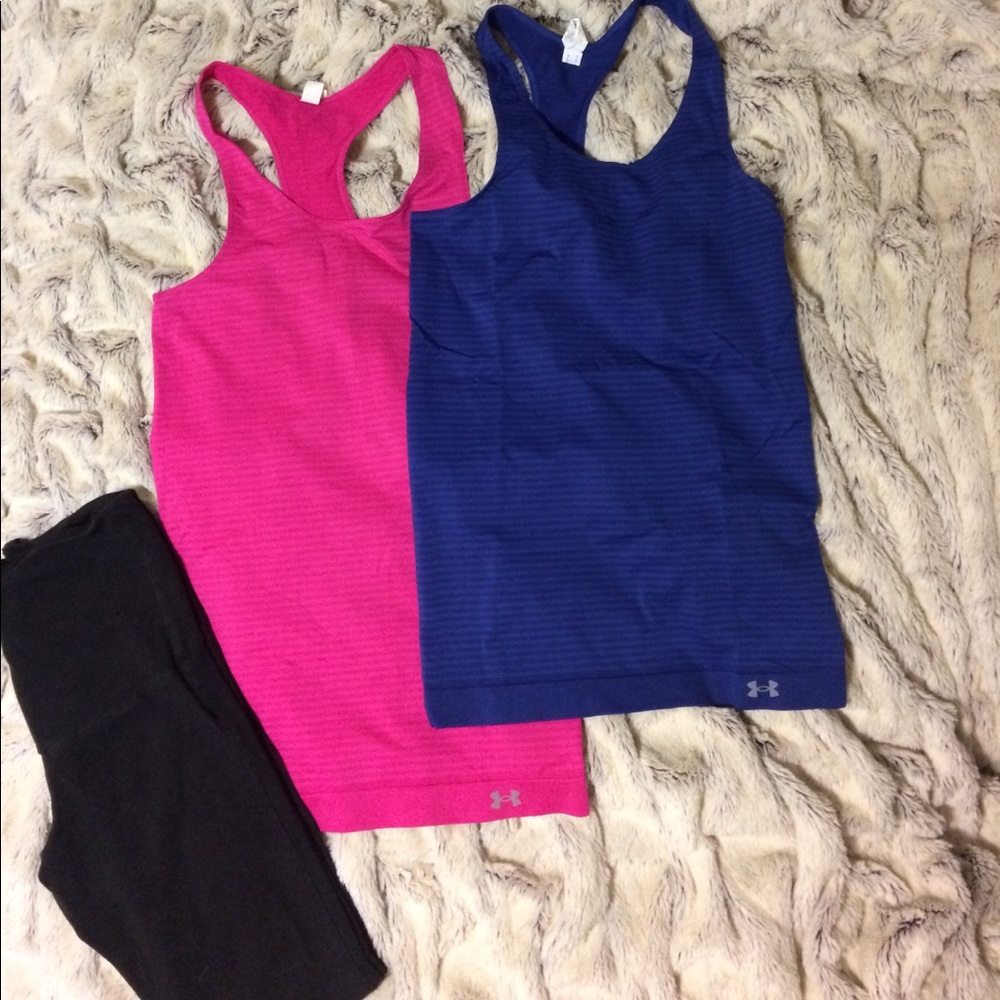 2 Under Armour heat gear fitted tank tops