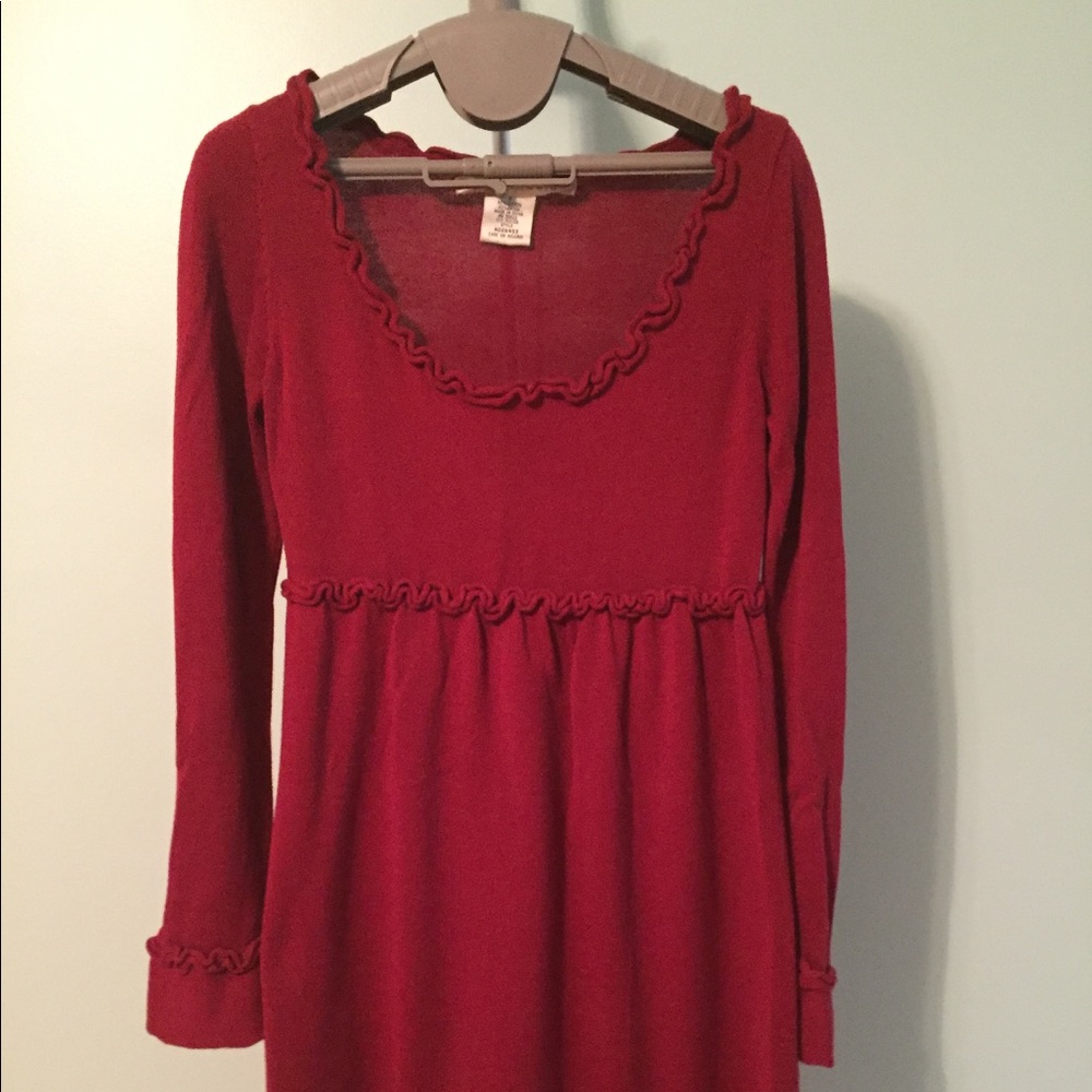 Max Studio Red Sweater Dress.