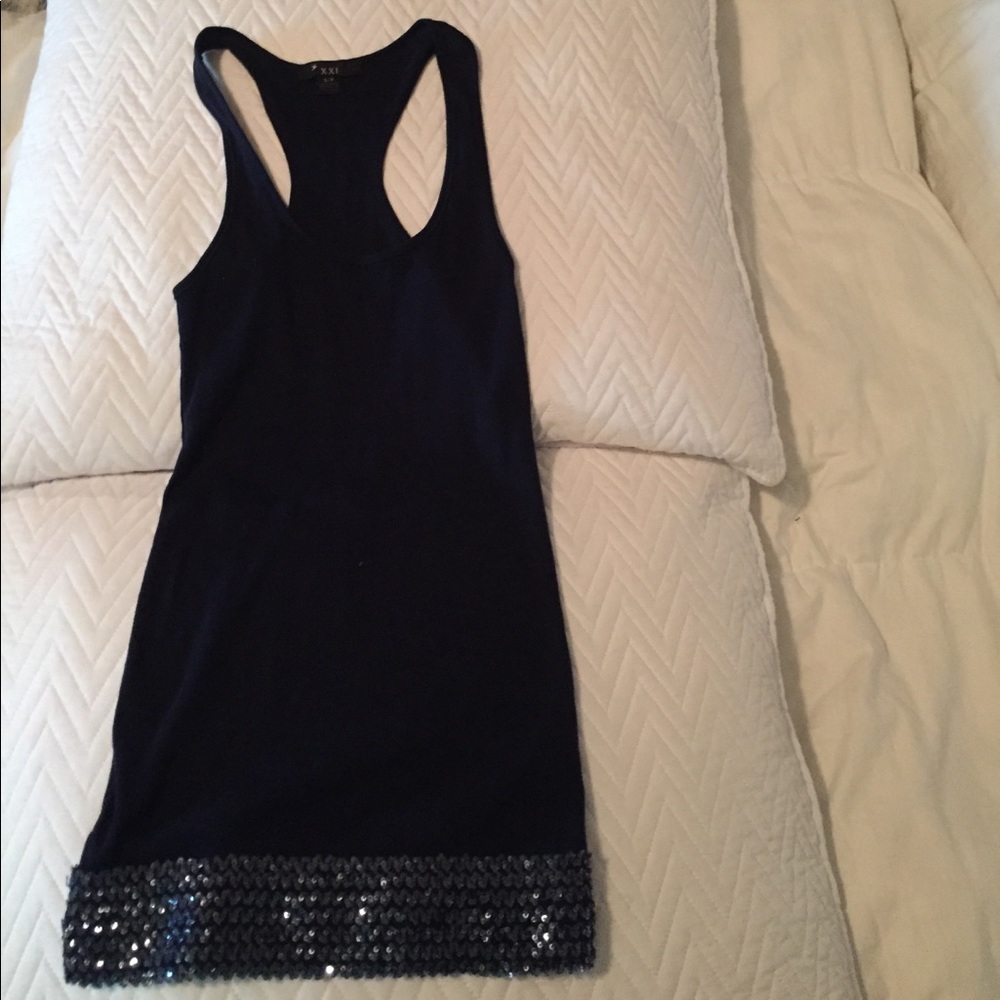 Navy sequin tank - small