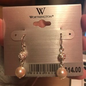 NWT Diamond/pearl earrings