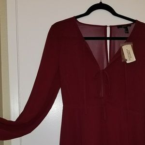 Burgundy Long Sleeve Dress