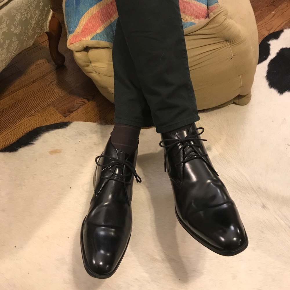 Stacy Adams men’s black leather ankle boots