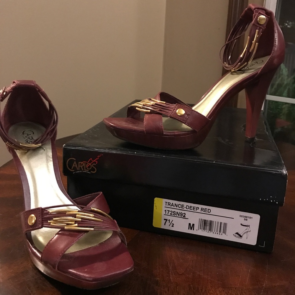 Carlos Santana Burgundy heels size 7 1/2